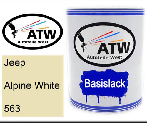 Jeep, Alpine White, 563: 1L Lackdose, von ATW Autoteile West.